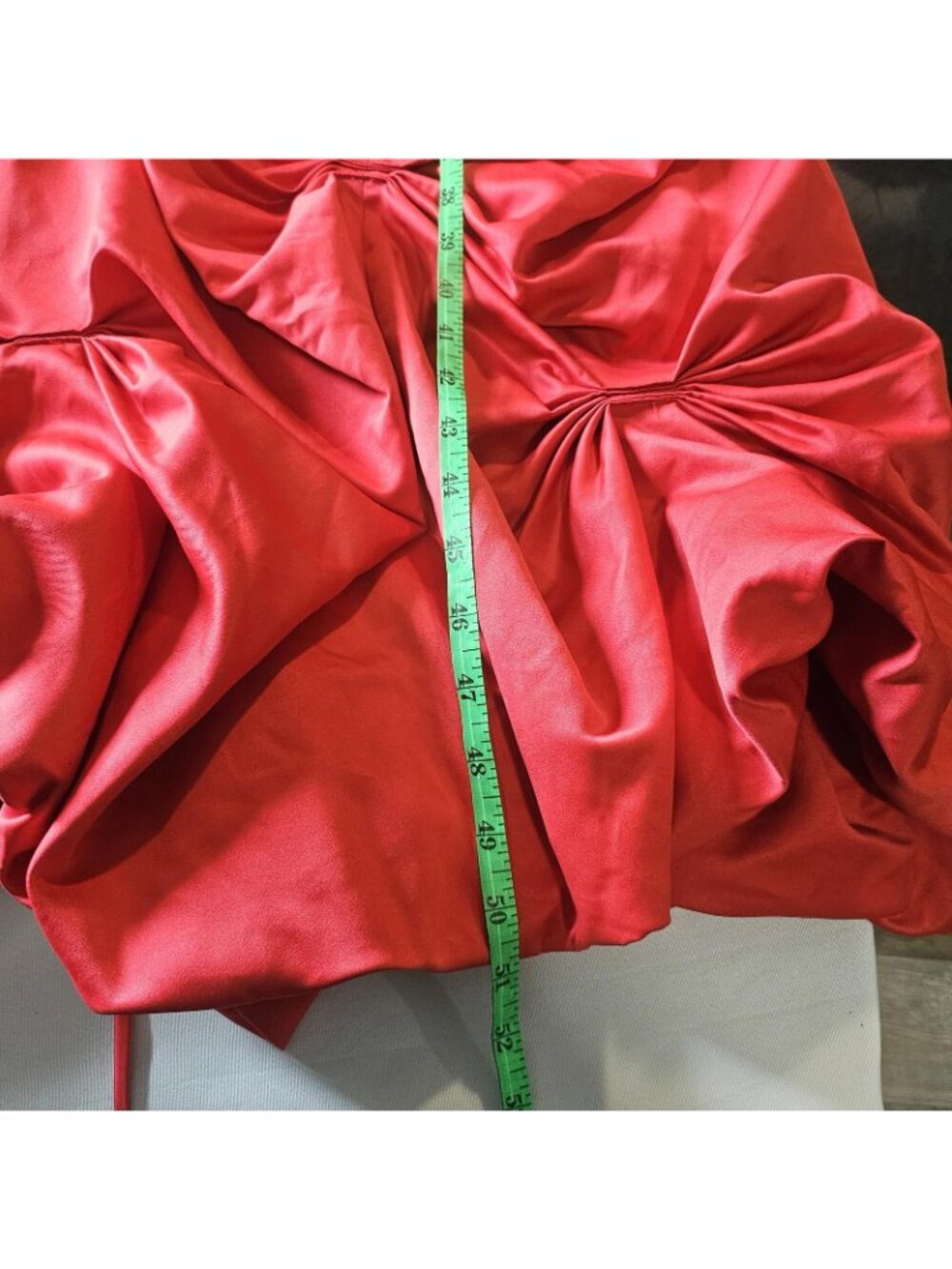 Vintage NOS Y2K Josh & Jazz Red Satin Prom Dress Jr 7/8 Rhinestone Corset Gown - Picture 4 of 13